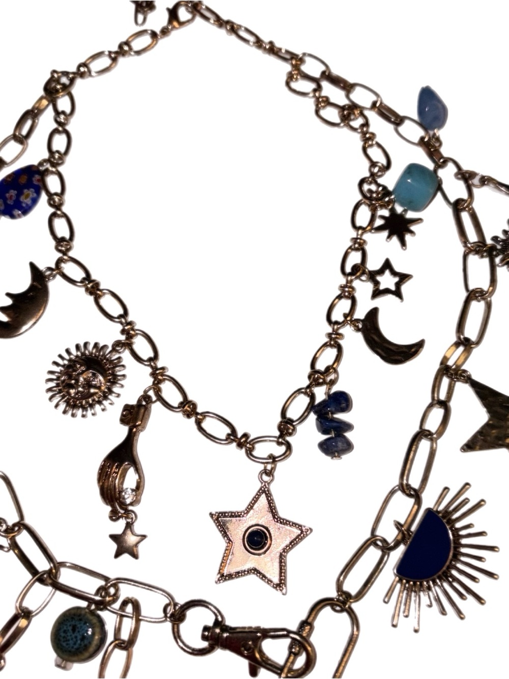 Free People Adjustable Charm Necklace Star Girl Gold Tone - Picture 3 of 6